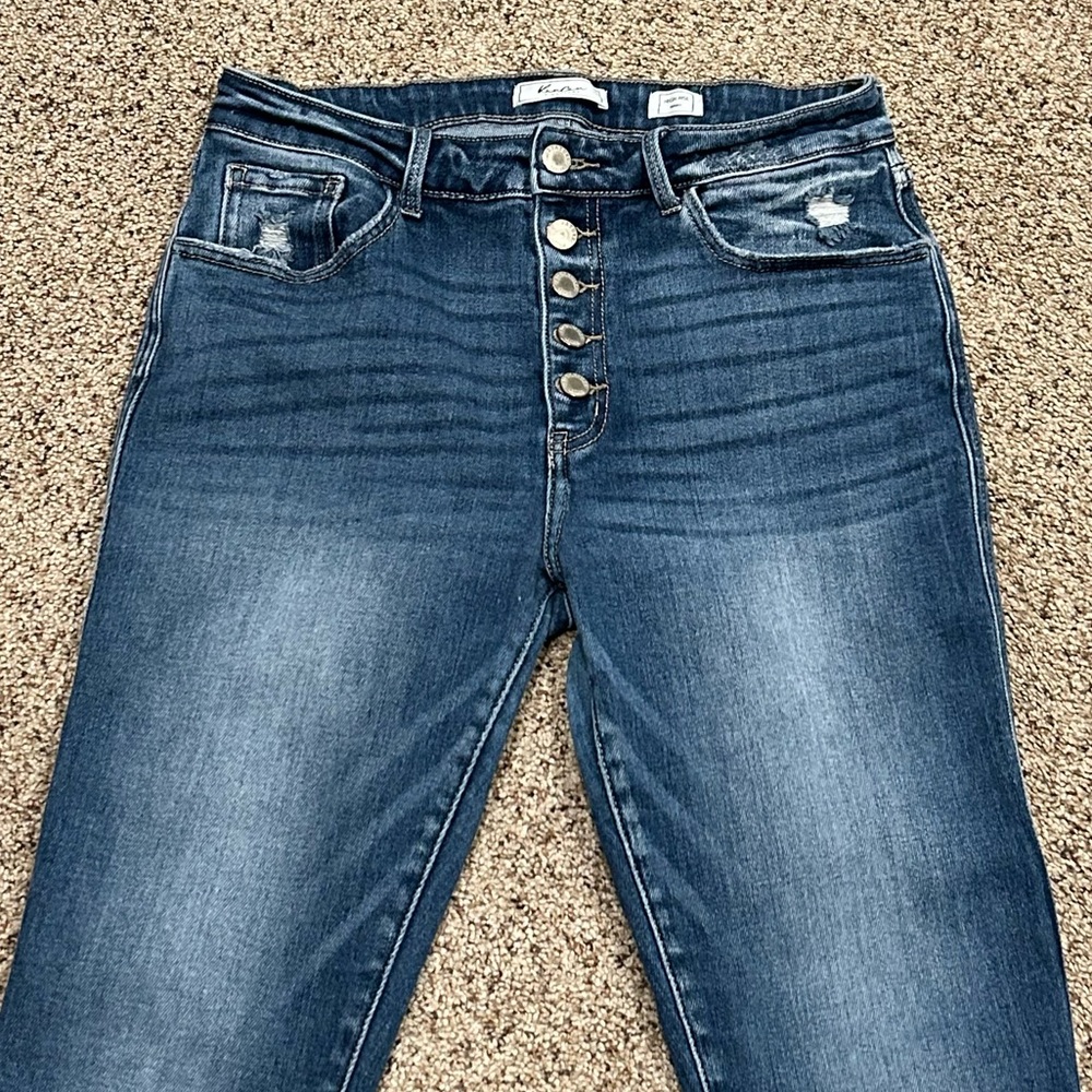 KanCan High Rise Skinny Frayed Raw Hem Denim Button Fly Ankle Jeans Women’s 29 - Picture 4 of 16